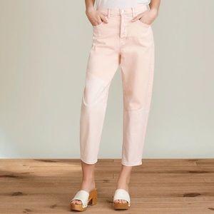 Veronica Beard Charlie Color-Block Barrel Jeans